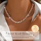 Adjustable Rhinestone Leaf Link Necklace & Bracelet Set
