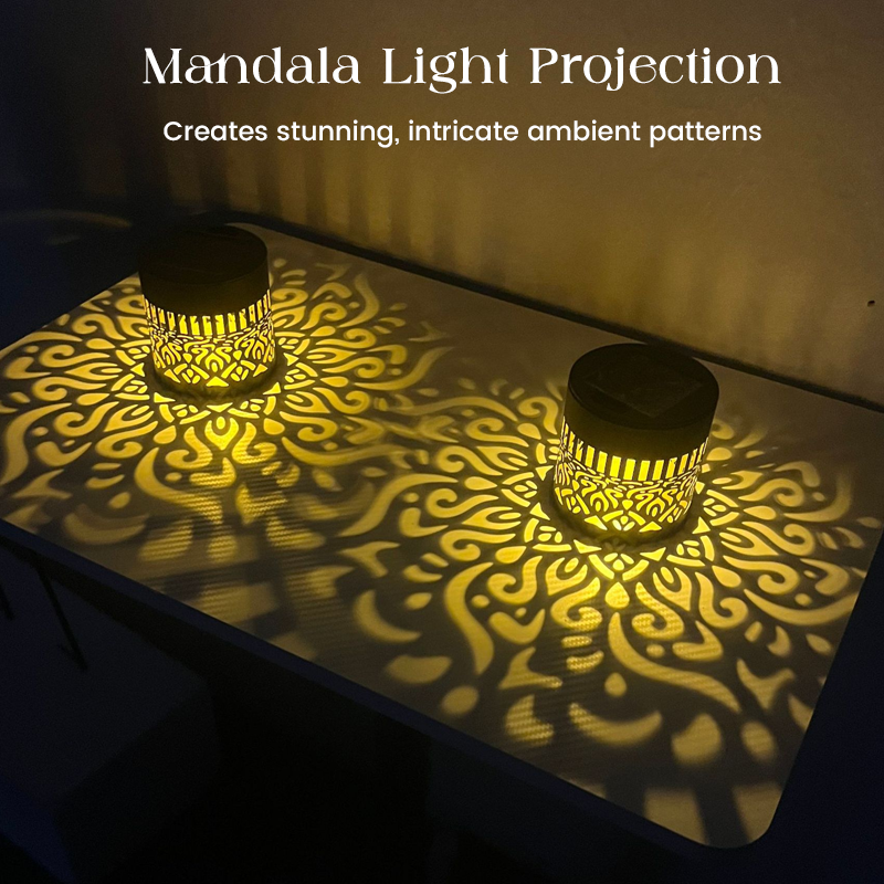 Solar-Powered Mandala Projector Light
