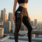 Women's Mesh High Waist Yoga Pants with Pockets