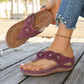 🌸 Women's Floral Wedge Thong Sandals – Floral Accents, Cushioned Arch Support & Non-Slip Outsole ✨