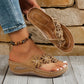🌸 Women's Floral Wedge Thong Sandals – Floral Accents, Cushioned Arch Support & Non-Slip Outsole ✨