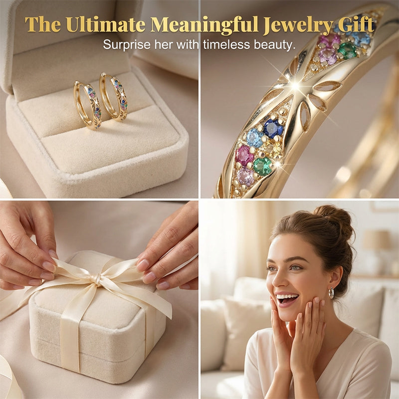 Sparkling Zircon Hollow Hoop Earrings