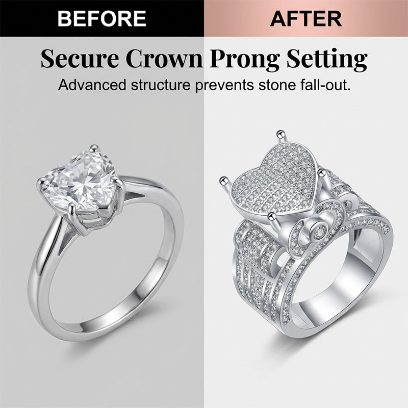 Sparkling Heart-Shaped Ring for Women