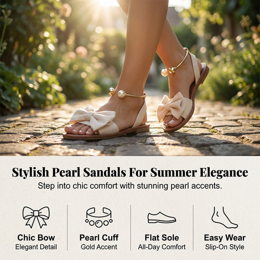 ✨Stylish Pearl Ankle Strap Sandals