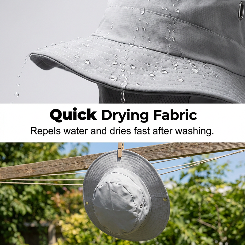 Breathable Fisherman Hat with Detachable Face Mask
