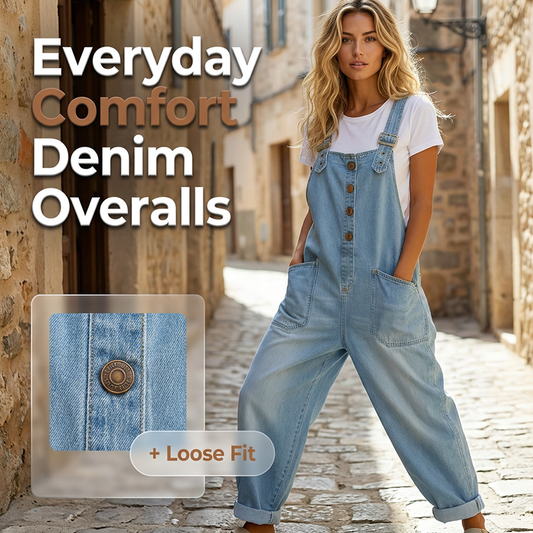 🔥Women's Casual Baggy Denim Overalls with Pockets