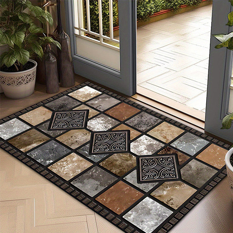 Geometric Stone Pattern Doormat – alivelydoll