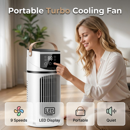 🔥Mist Humidifier Cold Fan, Air Cooler, 9 Speed Settings + Three-Hole Spray, 8-Hour Timer