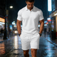 Men's Summer 2-Piece Collar Shirt & Shorts Set