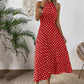 Women's Polka Dot Halter Neck Dress👗