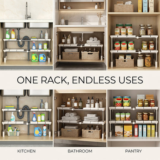 Expandable Under Sink Shelf