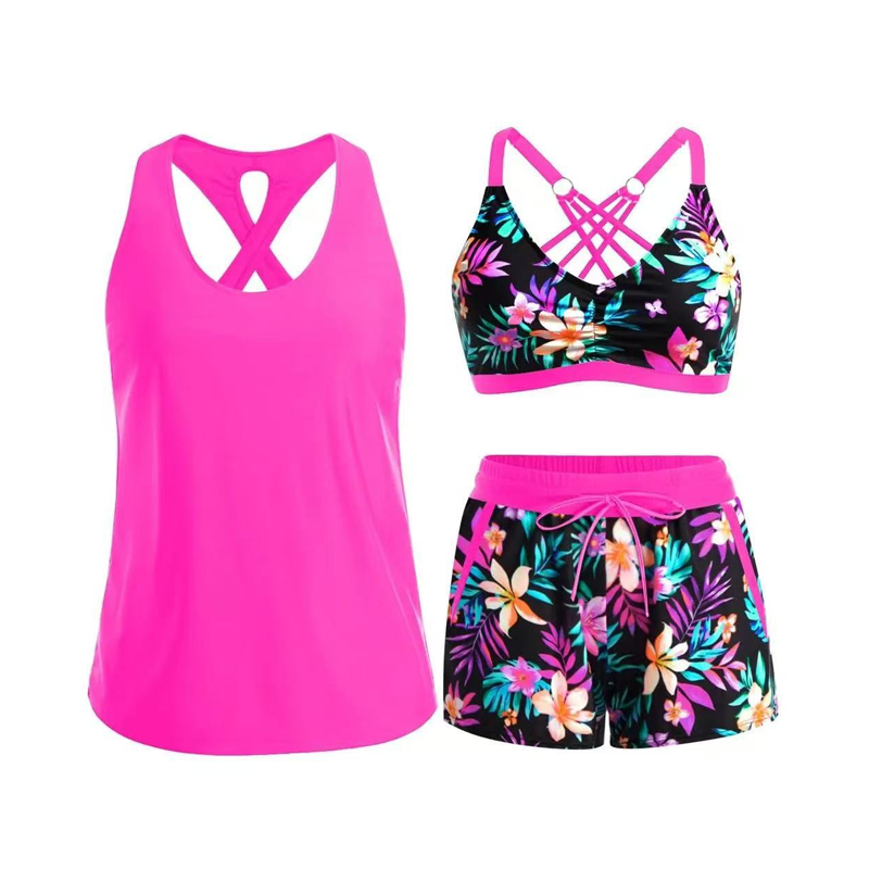 ✨Women's 3-Piece Swimsuit Tankini Set with Shorts