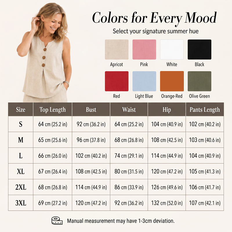💕Women's Sleeveless Button Top and Loose Pants Set