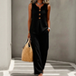💕Women's Sleeveless Button Top and Loose Pants Set