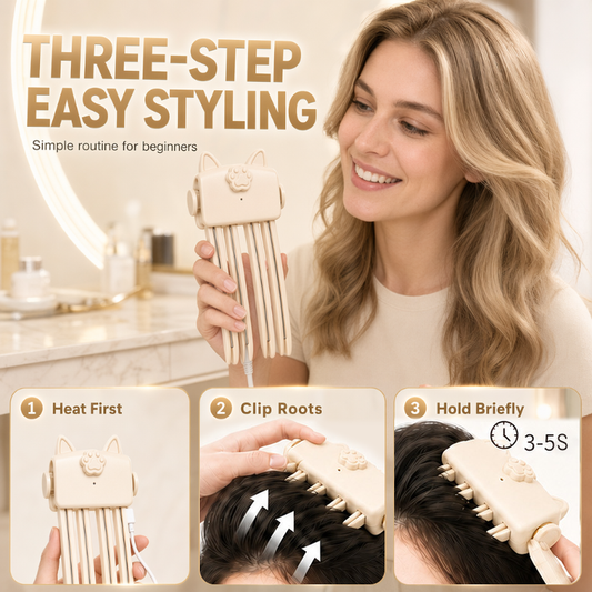 🎉Wireless Heated Volumizing Root Lift Clip, Portable Travel Hair Styling Tool for Flat Fine Hair