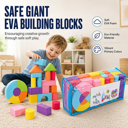 Kids' Soft EVA Foam Building Blocks Set – Lightweight, Safe & Perfect for Creative Play 🧱✨