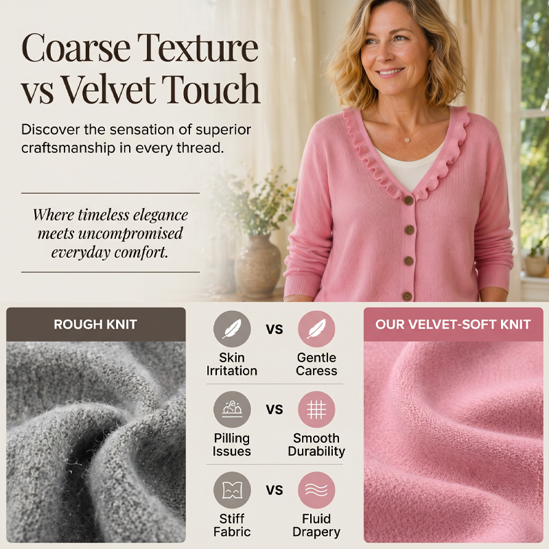 💖Women's Ruffle Collar Knit Cardigan