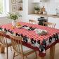 🐓 Farmhouse Rooster Tablecloth – Red Buffalo Plaid Chicken Table Cover, Spill Proof & Scalloped Lace Edge ✨