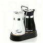 🐧Penguin Design Salt and Pepper Shaker Set, Transparent Glass Bottom Seasoning Dispenser, Large‑Mouth Refillable Spice Container for Kitchen Countertop