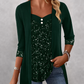 ✨👚Mock Layered Top with Sequin Detail – Eye-Catching Shine & Versatile Wear for Any Occasion