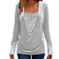 Women's Sequin Patchwork Long Sleeve Top