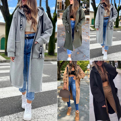 🧥New This Season - Long Zipper Hoodie with Pockets - Versatile, Warm, and Comfortable