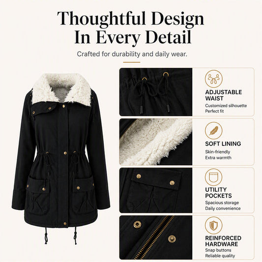 Women's Mid-Length Hooded Padded Jacket
