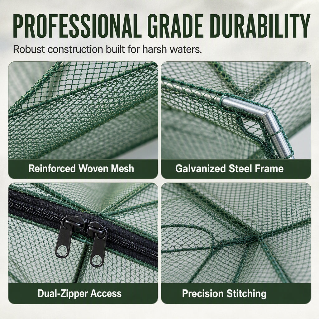 ⏳Time-Limited Special⏰Collapsible Fishing Trap Net with Multi Entrances🎣