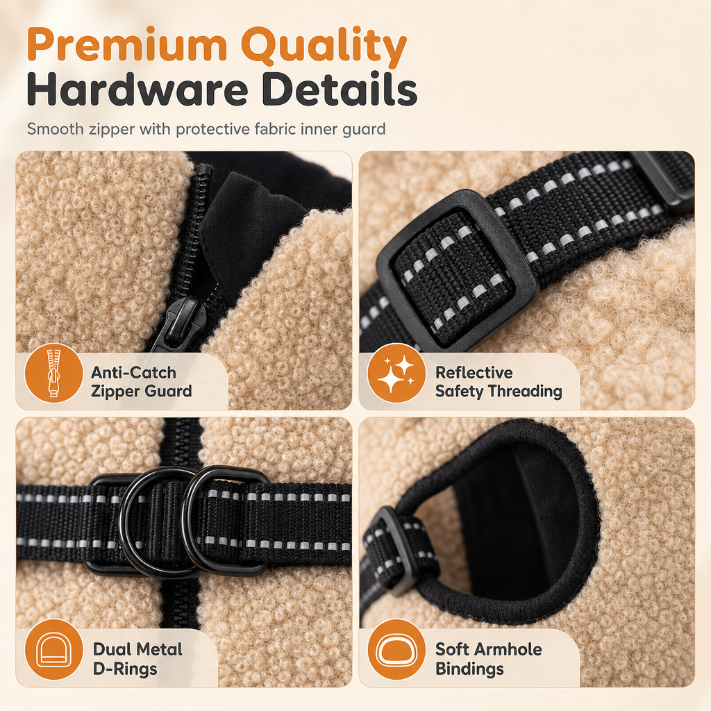 Winter Coat for Dogs – Built-In Harness & Reflective Strips ✨
