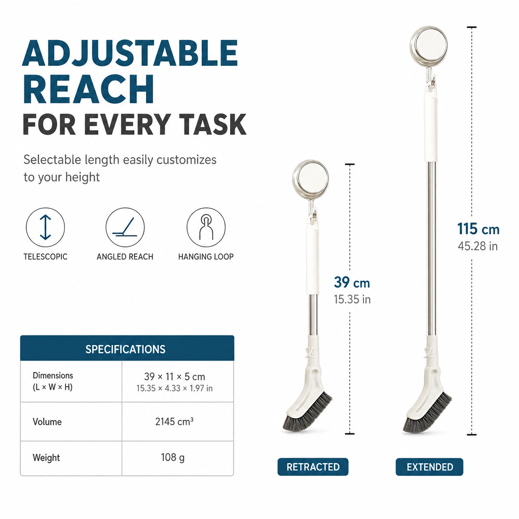 Multifunctional Extendable Long Handle Floor Scrub Brush