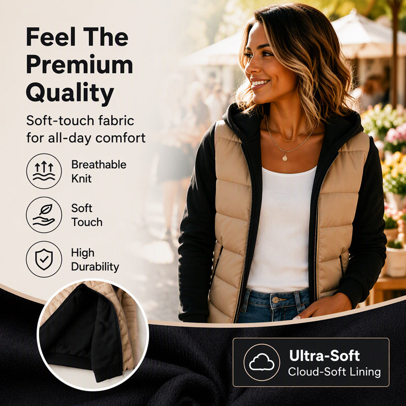💖🌸Women's Color-Block Padded Hooded Jacket