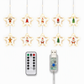 LED Christmas Icicle String Lights USB Powered Star and Christmas Tree Ring Hanging Lights for Holiday Window Decoration