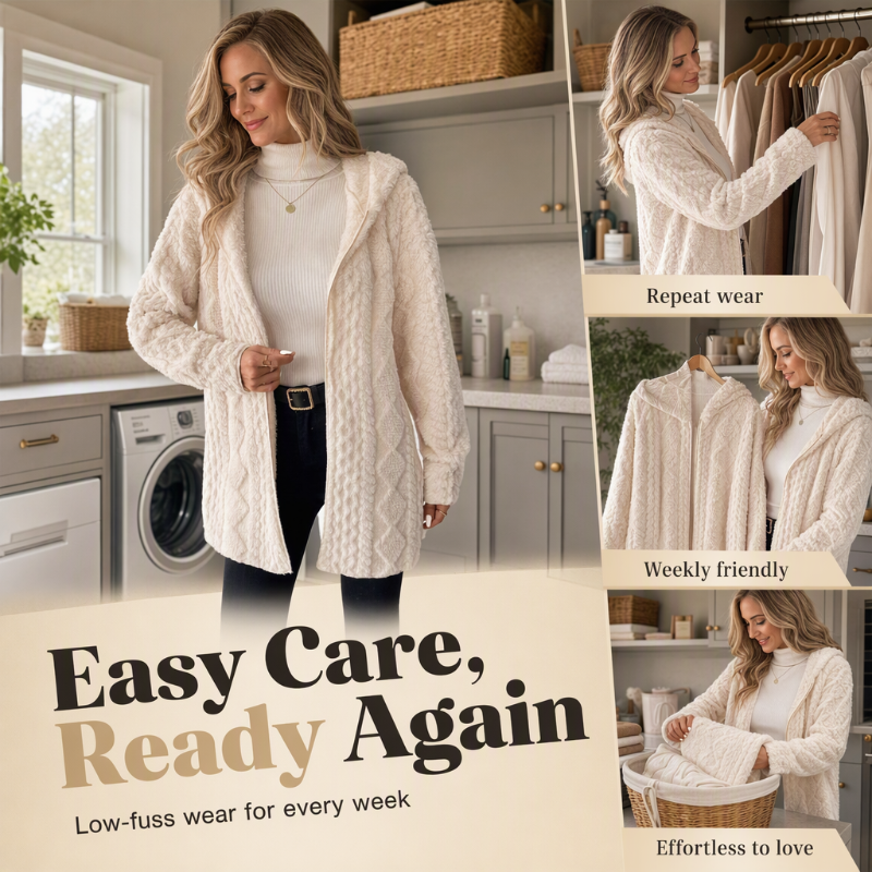 ✨Women’s Casual Plush Hooded Jacket