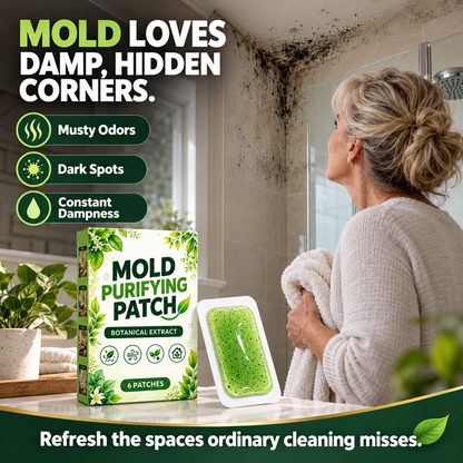🧪 6Pcs Mold Purifying Patches – Botanical Mildew Removal Pads, Long Lasting Mold Inhibitor for Bathroom, Kitchen, Wall Corners & Damp Hidden Spots